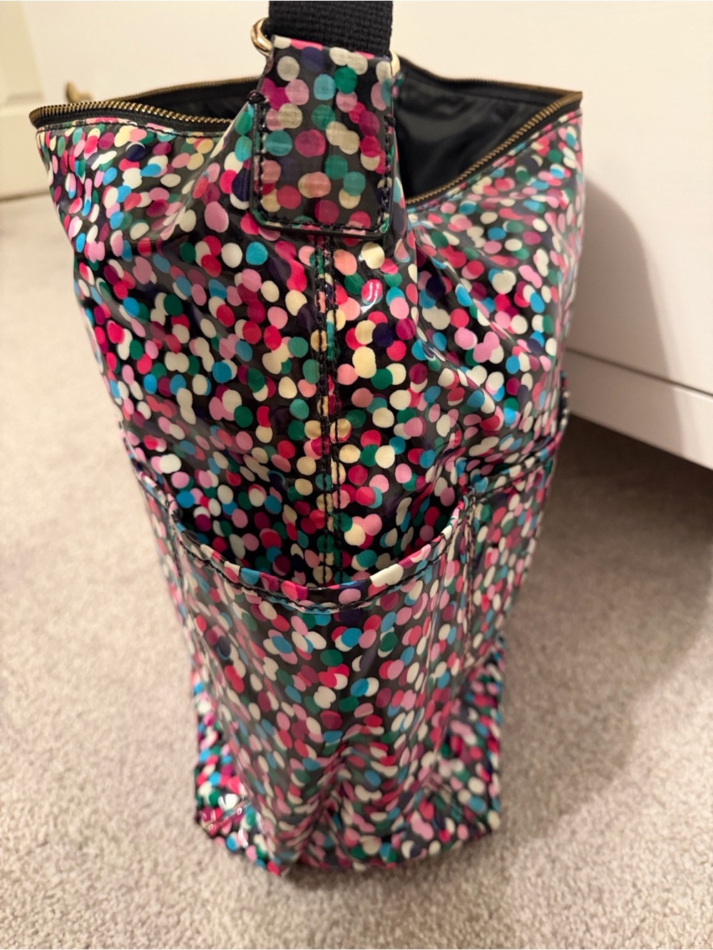 Kate spade baby bag Multicolor Confetti Crossbody Tote with Black Strap - Picture 6 of 15